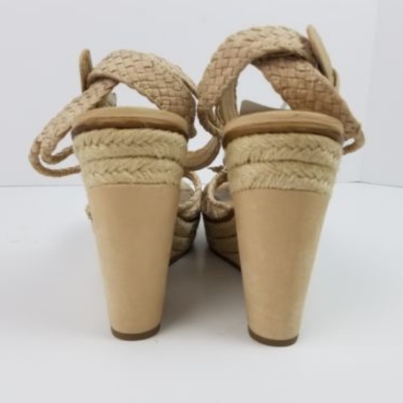 B Makowsky Leather Strappy Wedge Heel Sandals - Picture 7 of 8